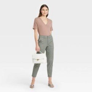 Women's High-Rise Utility Ankle Pants - A New Day 14